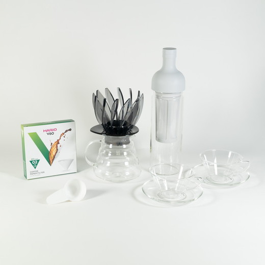 HARIO SUIRENドリッパーセット(ペールグレー）｜ハリオ はりお 耐熱 ガラス 日用品 キッチン用品 日本製 おしゃれ かわいい コーヒー ドリップ ドリッパー ハンドドリップ セット※離島への配送不可_DL28