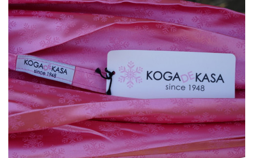 雪華模様のオリジナル傘（サイズ60cm）「もらっても、贈っても喜ばれる傘」カラー：ピンク | 傘 かさ 60センチ 雨具 メンズ レディース 兼用 雪の結晶 ピンク おしゃれ かわいい スタイリッシュ 雨 梅雨 贈答 贈り物 プレゼント 父の日 母の日 お中元 お歳暮 御歳暮 茨城県 古河市 _BL08