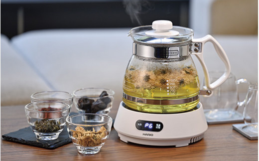 HARIO マイコン煎じ器N［HMJN-1000-W］｜ハリオ 耐熱 ガラス 器 キッチン 日用品 キッチン用品 日本製 おしゃれ かわいい 煎じ薬 お茶 煎じ器_BE98