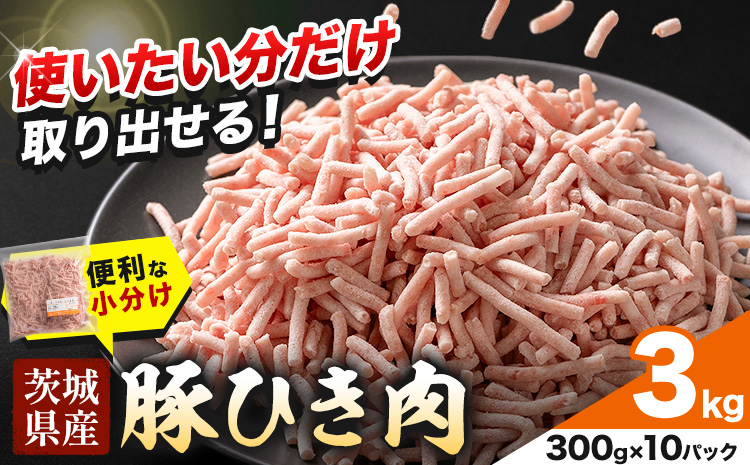 豚 ひき肉 茨城県産 3kg 300gパック 協同農産 《90日以内に出荷予定(土日祝除く)》 肉 豚肉 ミンチ ハンバーグ 餃子 便利 小分け 茨城県 結城市 【配送不可地域あり】(沖縄・離島)
