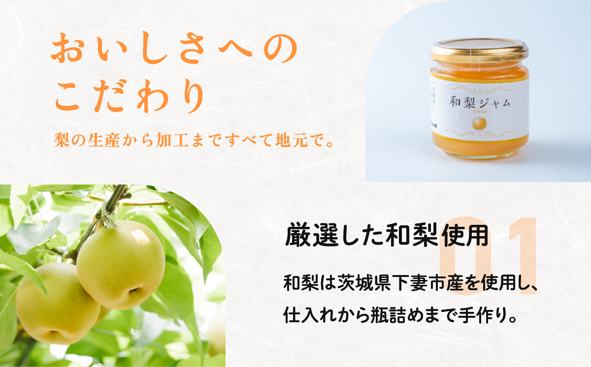 和梨ジャム 4瓶(200g x 4個) 茨城県下妻市産 和梨使用【和梨 ジャム 朝食 デザート じゃむ 】