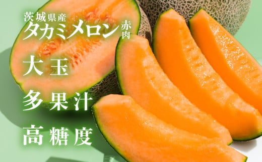 【先行予約】茨城県産 タカミレッドメロン 約4.5kg（3～6個）【2026年5月中旬〜6月上旬ごろ発送予定】【 タカミメロン 果物 くだもの フルーツ 国産 季節限定 人気 贈り物 お取り寄せ プレゼント 厳選 赤肉 デザート 】