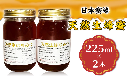 【先行予約】天然生蜂蜜 「日本蜜蜂」 225ml 2本 450ml【 2026年8月上旬から順次発送予定 】【 はちみつ 国産 生はちみつ なま 生蜂蜜 生ハチミツ 天然生蜂蜜 】