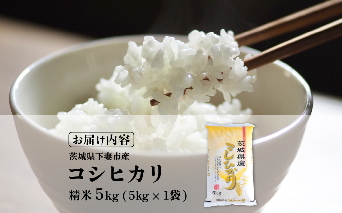 精米 コシヒカリ 5kg 茨城県下妻市産 【 お米 米 白米 ご飯 こめ コシヒカリ 令和7年産 茨城県産 】