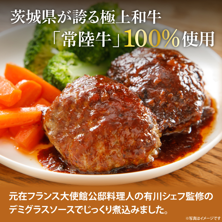 常陸牛ビーフシチュー(180g×2)＆常陸牛100％煮込みハンバーグ(200g×2)セット【牛肉100％ 和牛 シェフ監修 デミグラスソース 煮込み 湯煎 小分け 冷凍保存 ギフト お取り寄せ 北茨城市 茨城県】（AA219）