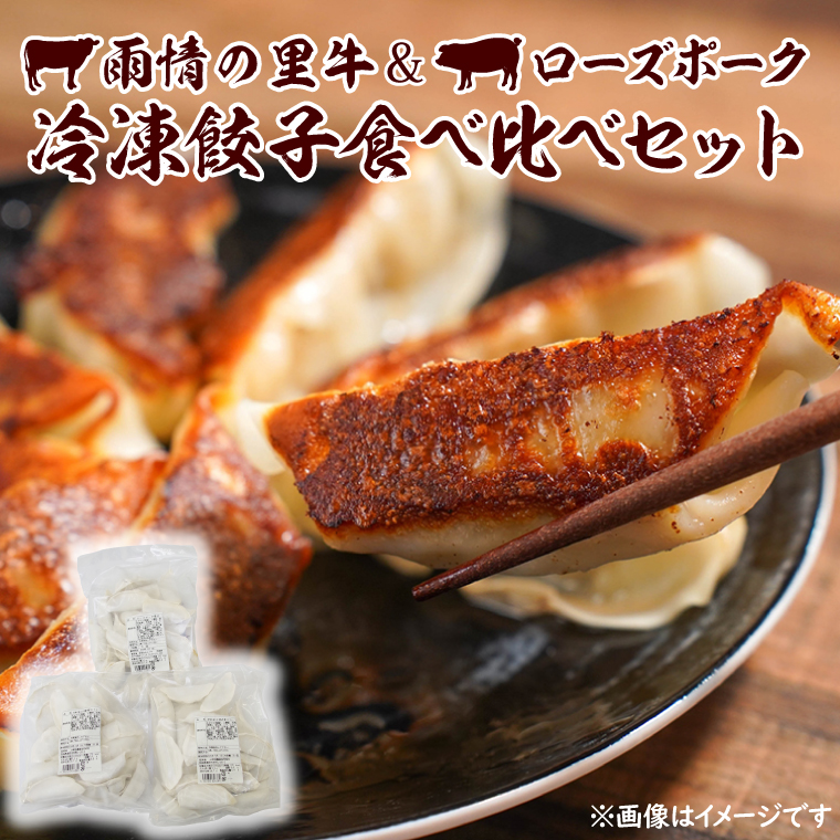 雨情の里牛・ローズポーク餃子セット【国産 ブランド牛 ぎょうざ ギョウザ 食べ比べ】(BL208)