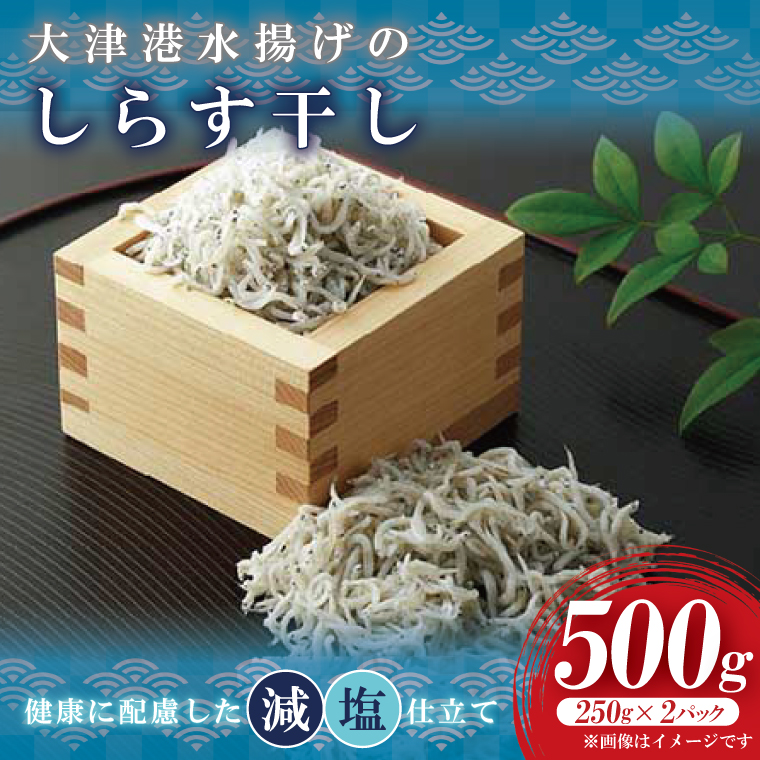 大津港水揚げのしらす干し　500g(250ｇx２パック)【シラス しらす丼 冷凍 新鮮 海鮮 魚介類  減塩 ご飯のお供 小分け 個包装 冷凍保存 カルシウム 北茨城市 茨城県】（AS205）