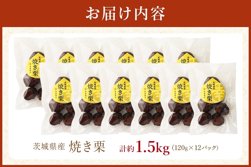 茨城県産 焼栗 12個セット 焼き栗 栗 国産 個包装 くり 和栗 甘栗 ギフト プレゼント 秋 旬 おやつ スイーツ 果物 フルーツ 電子レンジ レンジ調理 栗ご飯 栗ごはん 栗ジャム 栗きんとん モンブラン やきぐり 幸田商店 先行予約 笠間 茨城 いばらき KG-002