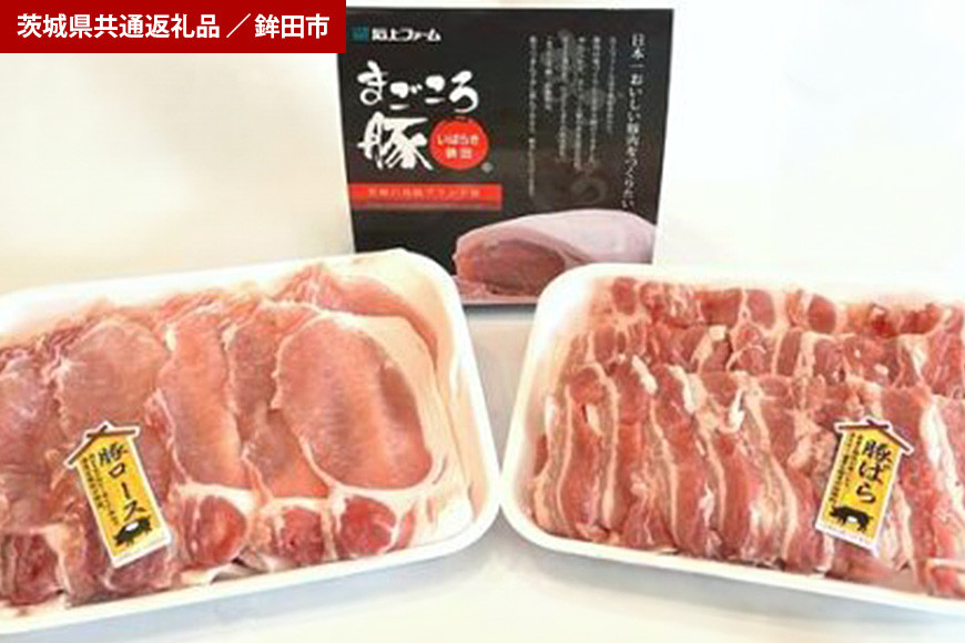 まごころ豚 焼き肉セット 1kg(ロース&バラ)(茨城県共通返礼品・鉾田市産) GW-005