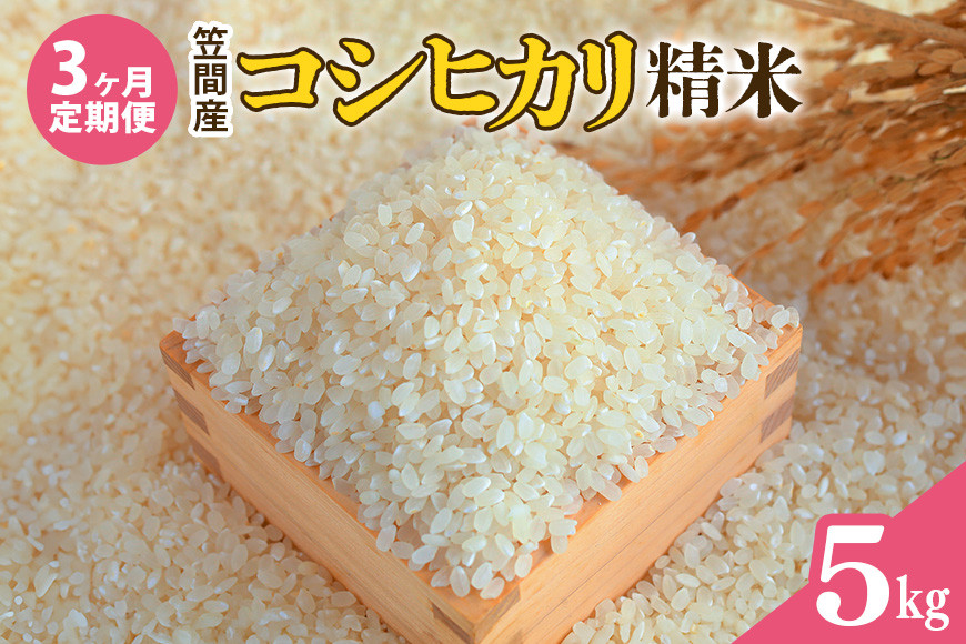 【3カ月定期便】 令和7年度 笠間産 コシヒカリ 5kg (5kg×3回 計15kg) 精米 お米 米 白米 ご飯 茨城県 CU-028