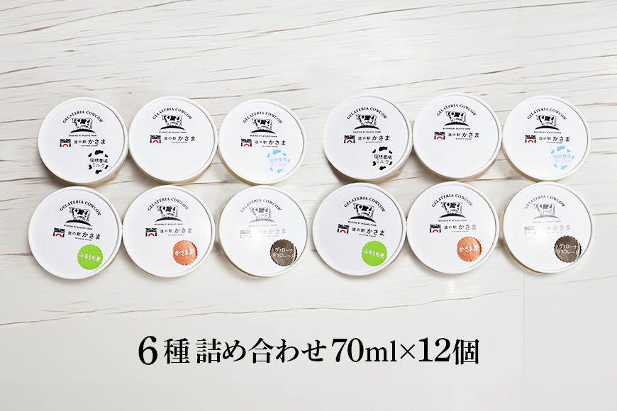 笠間市 ジェラート 6種詰め合わせ 12個セット 道の駅かさま JQ-002