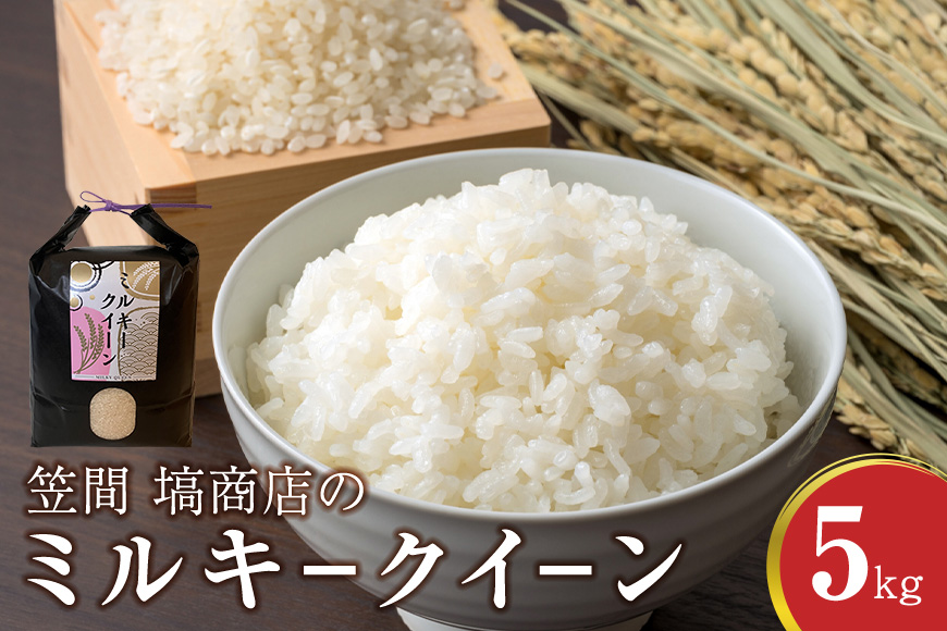令和7年度産 笠間 塙商店の ミルキークイーン 5kg 米 精米 ブランド米 お米 白米 国産 おにぎり 弁当 R7年産 ごはん おいしい 旨い ふっくら お米 茨城県 笠間市 いばらき ID-019