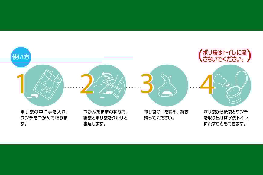 ペット用ウンチ 処理袋 ポイ太くん おてがる GREEN 200枚×4パック 犬 散歩 トイレ 笠間市 茨城県 いばらき JU-003