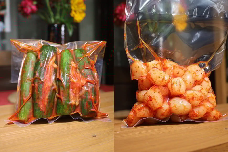 キムチ 6種 (きゅうり らっきょう ごぼう 白菜 季節のキムチ2種 )セット 2.1kg ~ 2.7kg (1袋 約350~450g×6種類) 本場韓国の味 手作りキムチ 胡瓜 ラッキョウ ゴボウ 6種 セット 韓国 AF-003