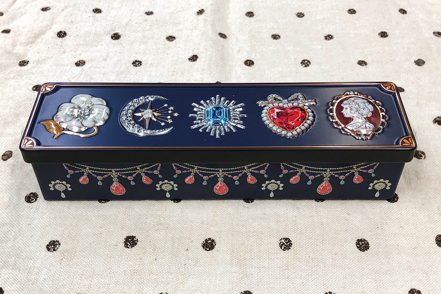 ビジュー缶(青) メープルクッキー缶 FO-002-01