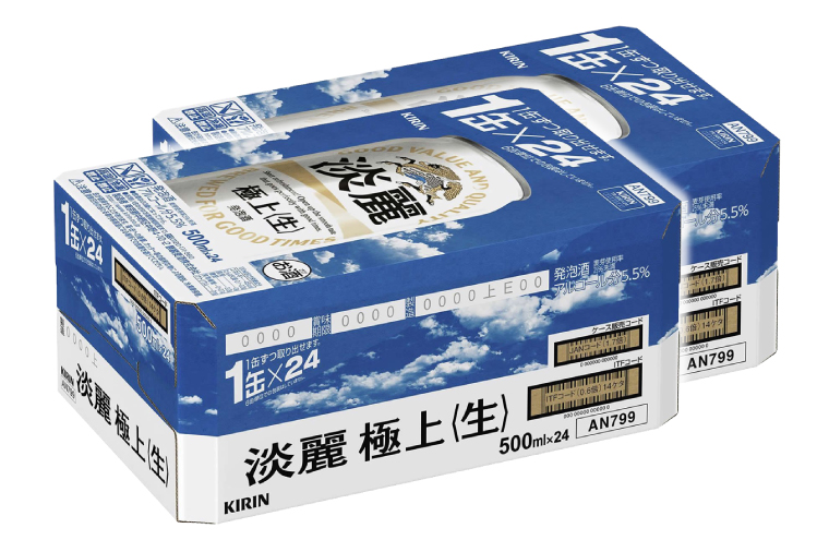 AB086　キリンビール取手工場産　淡麗　極上〈生〉500ml缶-24本×２ケース