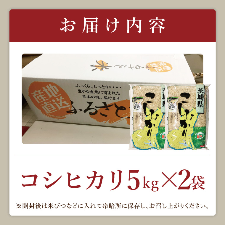 【数量限定】R7年産取手市産コシヒカリ 玄米10kg（5kg×2袋）|お米 米 こしひかり コシヒカリ 玄米 茨城県 取手市（BS004）