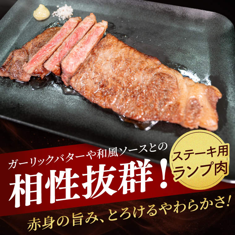 常陸牛ランプ肉 ステーキ用 500g(250g×2枚)|黒毛和牛 国産牛 赤身肉 希少部位 牛肉 人気 茨城県 取手市（AV001）