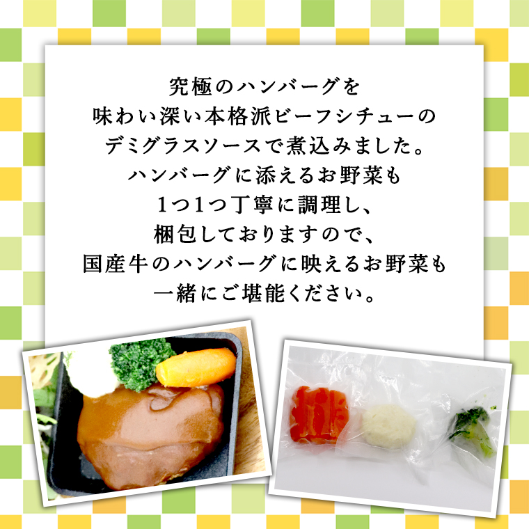 国産牛使用 こだわり 冷凍 ハンバーグ 6個 セット 牛肉 洋食 究極 本格 ビーフシチュー デミグラス レンジ可 惣菜 簡単 時短