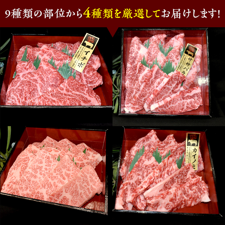 【 常陸牛 希少部位 】 焼肉 食べ比べ 4種 セット ( 茨城県共通返礼品 ) 国産 焼き肉 バーベキュー BBQ お肉 サーロイン バラ ブランド牛