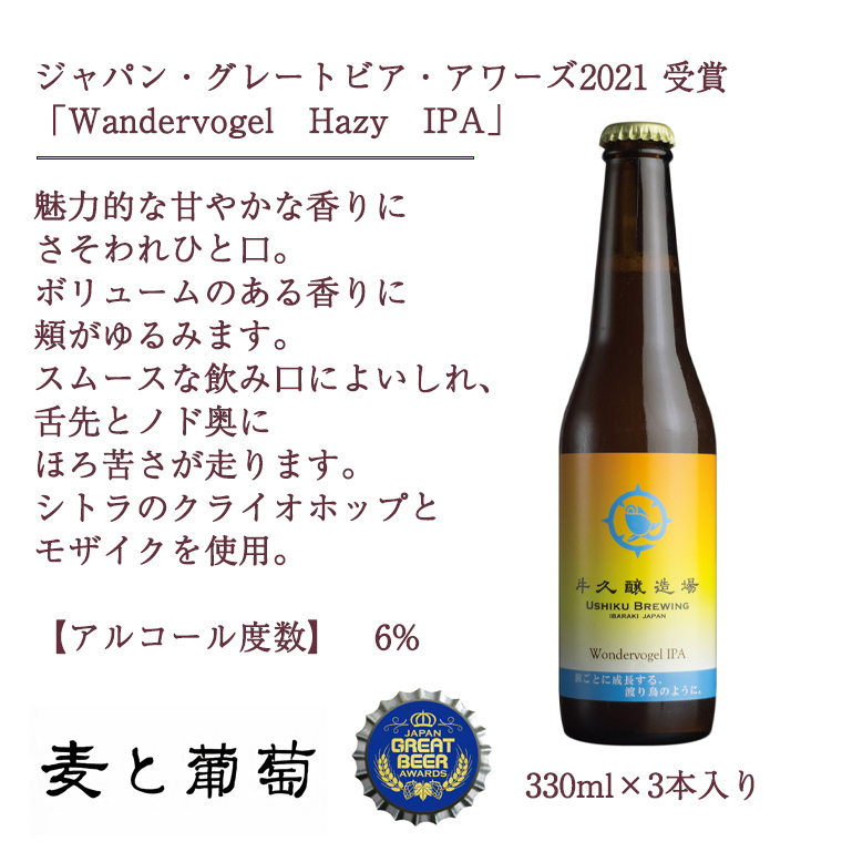 2年連続！《 ジャパン・グレートビア・アワーズ 受賞 》 クラフトビール 2種 計 6本 セット  飲み比べ 茨城県産 牛久醸造場 330ml × 6本 ビール 地ビール クラフト お酒 贈り物