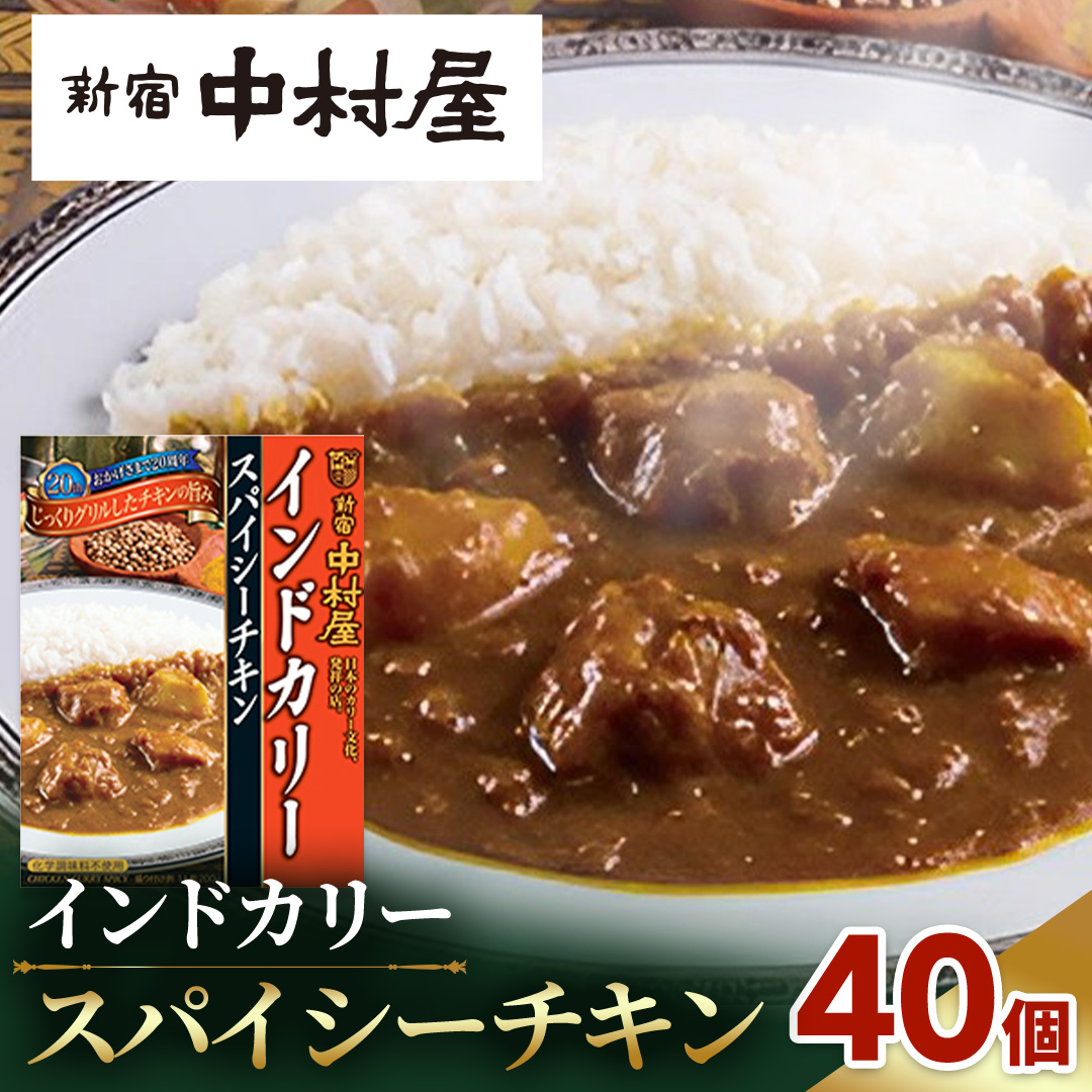 新宿 中村屋 インドカリー スパイシーチキン 40個 レトルト レトルトカレー カレー 常温 温めるだけ 人気 洋食 時短 インドカレー スパイシーカレー 長期保存 災害用 保存食 レンチン レンジ
