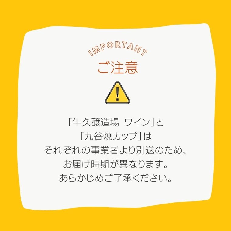 【 牛久市限定 コラボ 】 牛久醸造場 ワイン 2本 ＆ 九谷焼 カップ （ 取っ手付き ） セット お酒 赤ワイン ワイナリー 葡萄 ぶどう 食器 工芸品 焼き物 お祝いプレゼント 贈り物