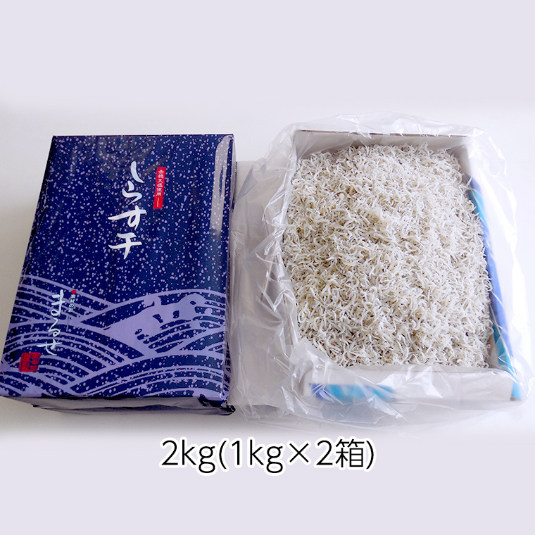 大津港水揚げ しらす干し 2kg ( 1kg × 2箱 ) （茨城県共通返礼品：北茨城市）しらす しらす丼 国内 北茨城市 水揚げ 新鮮 シラス 海鮮 冷凍 子ども カルシウム 減塩