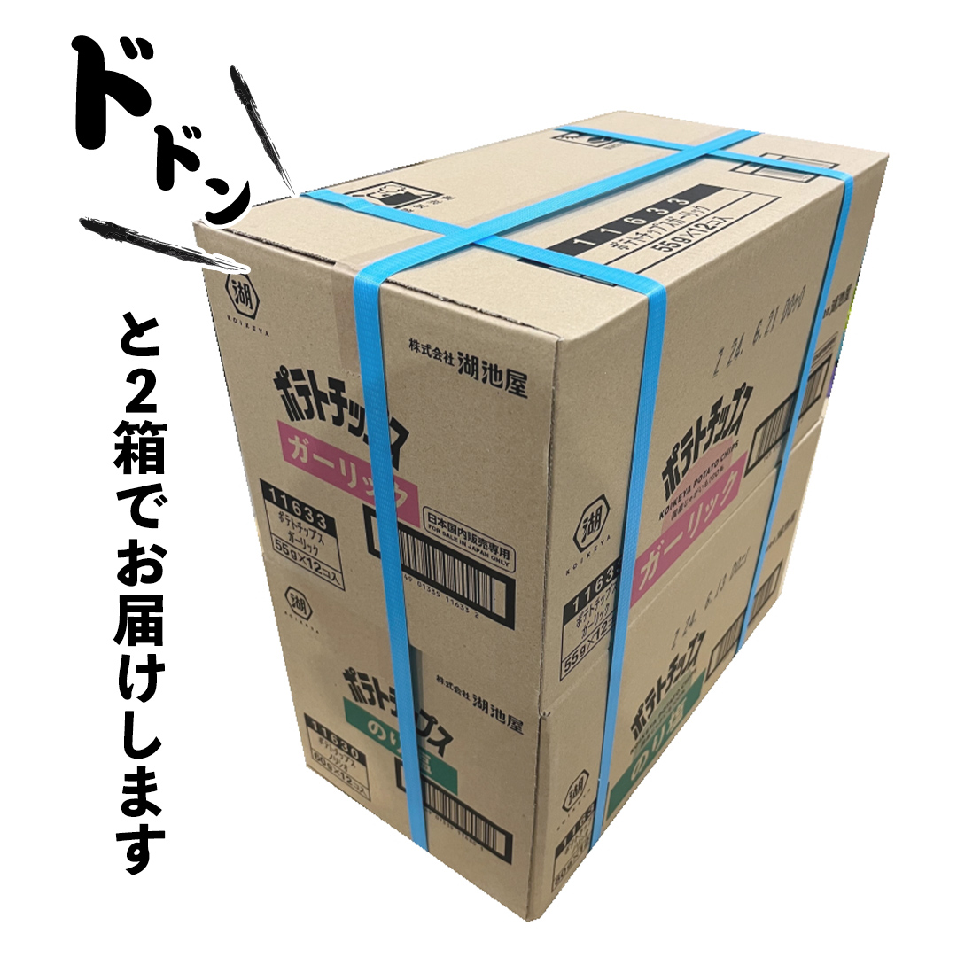 湖池屋 ポテトチップス 2種類アソート （のり塩・ガーリック）（各12袋・計24袋） ポテチ お菓子 おかし 大量 スナック おつまみ ジャガイモ じゃがいも まとめ買い スナック菓子 数量限定