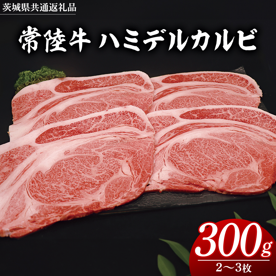 常陸牛 ハミデルカルビ 300g （ 2～ 3枚 ） (茨城県共通返礼品) 国産 焼き肉 カブリ ゲタ リブ芯 リブ巻 中落ちカルビ バーベキュー BBQ お肉 ブランド牛 黒毛和牛 和牛 国産黒毛和牛 国産牛 牛肉