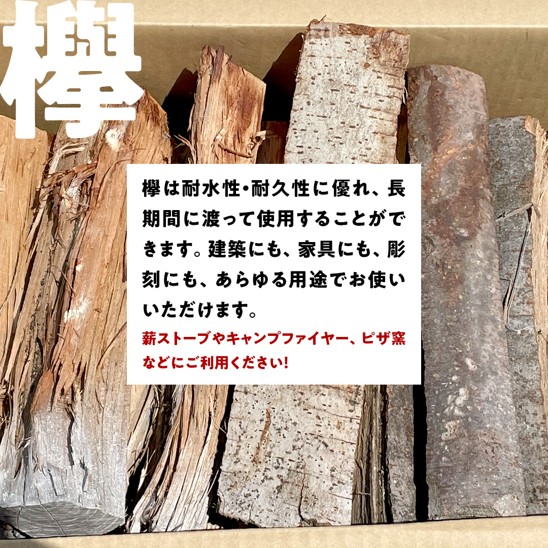 牛久市産 乾燥 薪 欅 ( けやき ) 約14kg～16kg 天然木 マキ 乾燥薪 広葉樹 キャンプ アウトドア 焚火 焚き火 薪ストーブ 暖炉 たき火 野外 屋外 バーベキュー薪 ピザ窯の薪 グリル焼