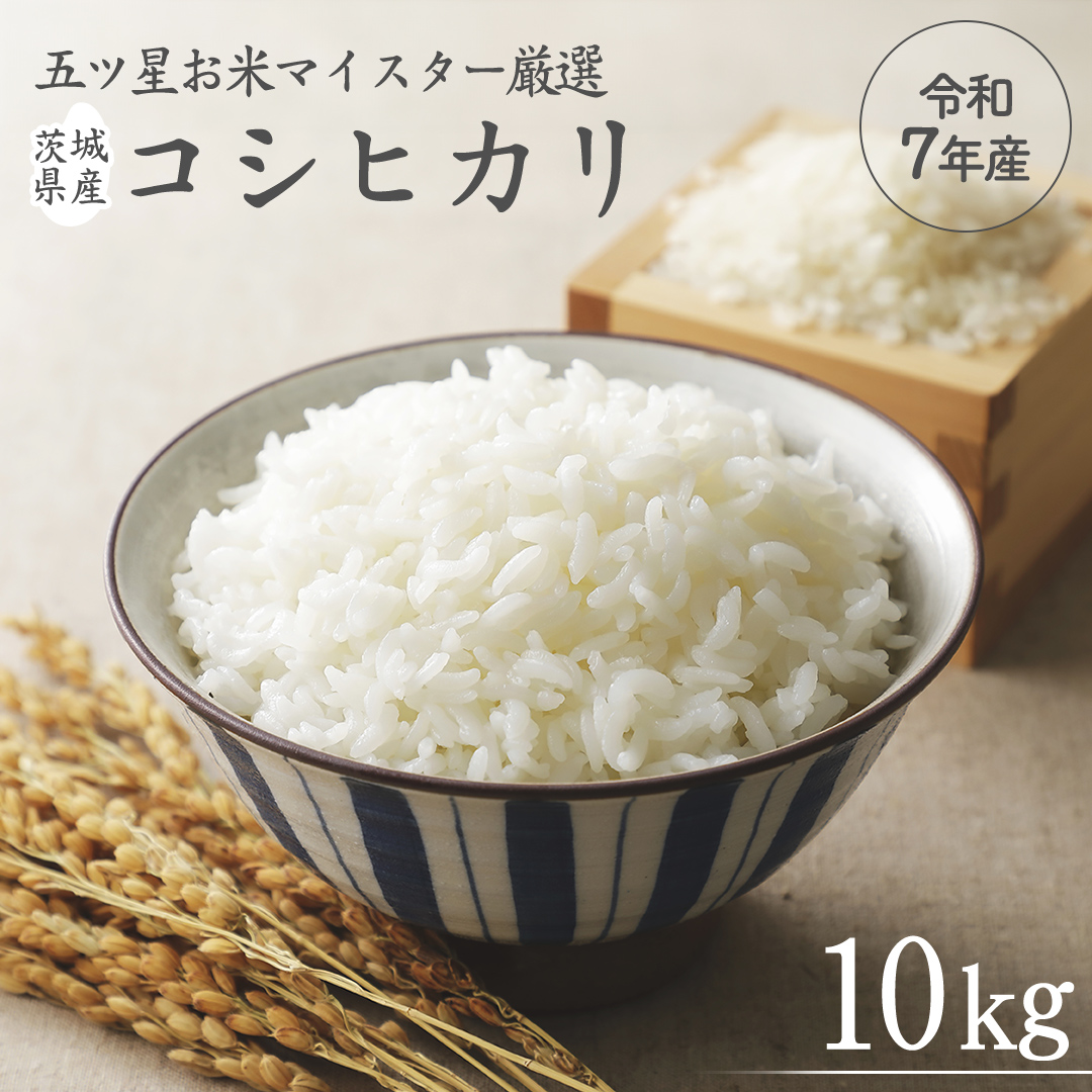 《 令和7年産 》 茨城県産 コシヒカリ 10kg ( 5kg × 2袋 ) 期間限定 こしひかり 米 コメ こめ 五ツ星 高品質 白米 精米 時短 単一米