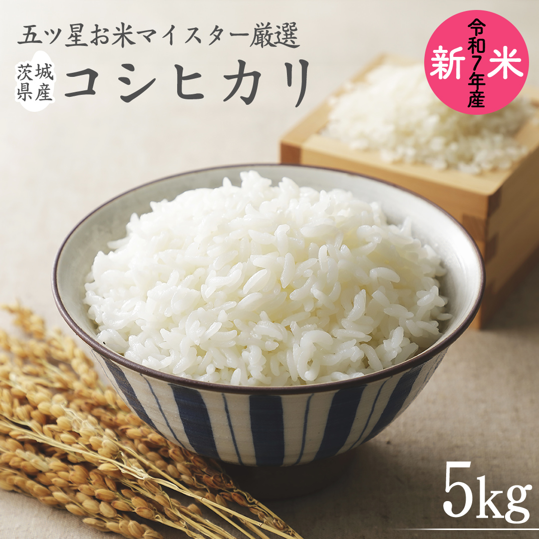 《 令和7年産 》 茨城県産 コシヒカリ 5kg ( 5kg × 1袋 ) 期間限定 こしひかり 米 コメ こめ 五ツ星 高品質 白米 精米 時短 単一米