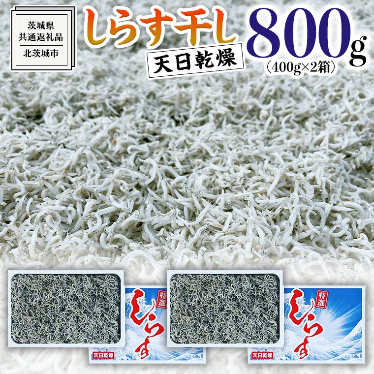 しらす干し 天日乾燥 800g(400g×2)（共通返礼品：茨城県北茨城市） 国産 新鮮 厳選 ビール おつまみ ご飯のお供 サラダ 魚介 子ども 健康 カルシウム