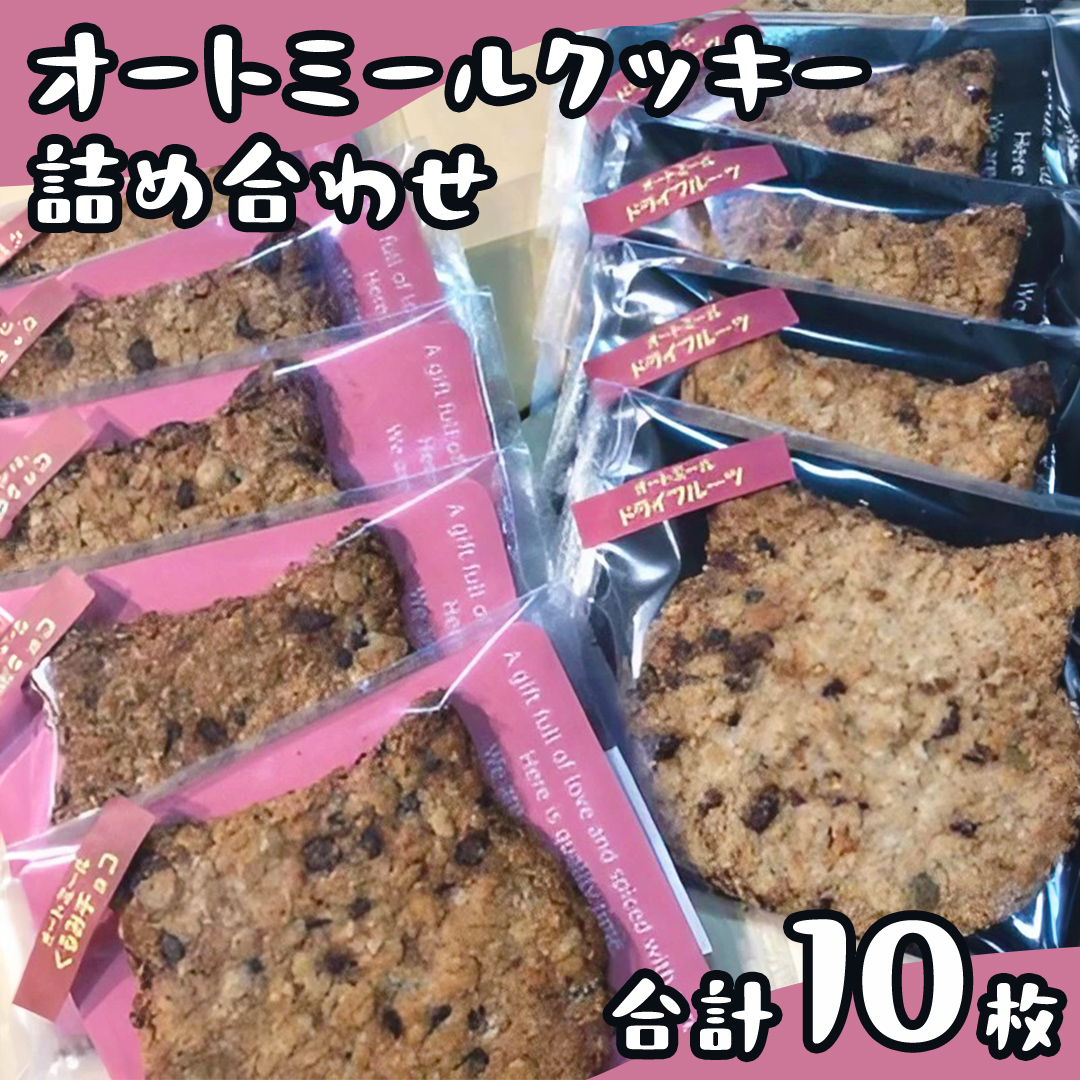 オートミールクッキー 2種 10枚 詰め合わせ 詰め合わせ クッキー くるみ ドライフルーツ スイーツ 猫 ねこ ネコ お菓子 おやつ お取り寄せ お土産 プチギフト 贈り物 お祝い ギフト 国産 茨城