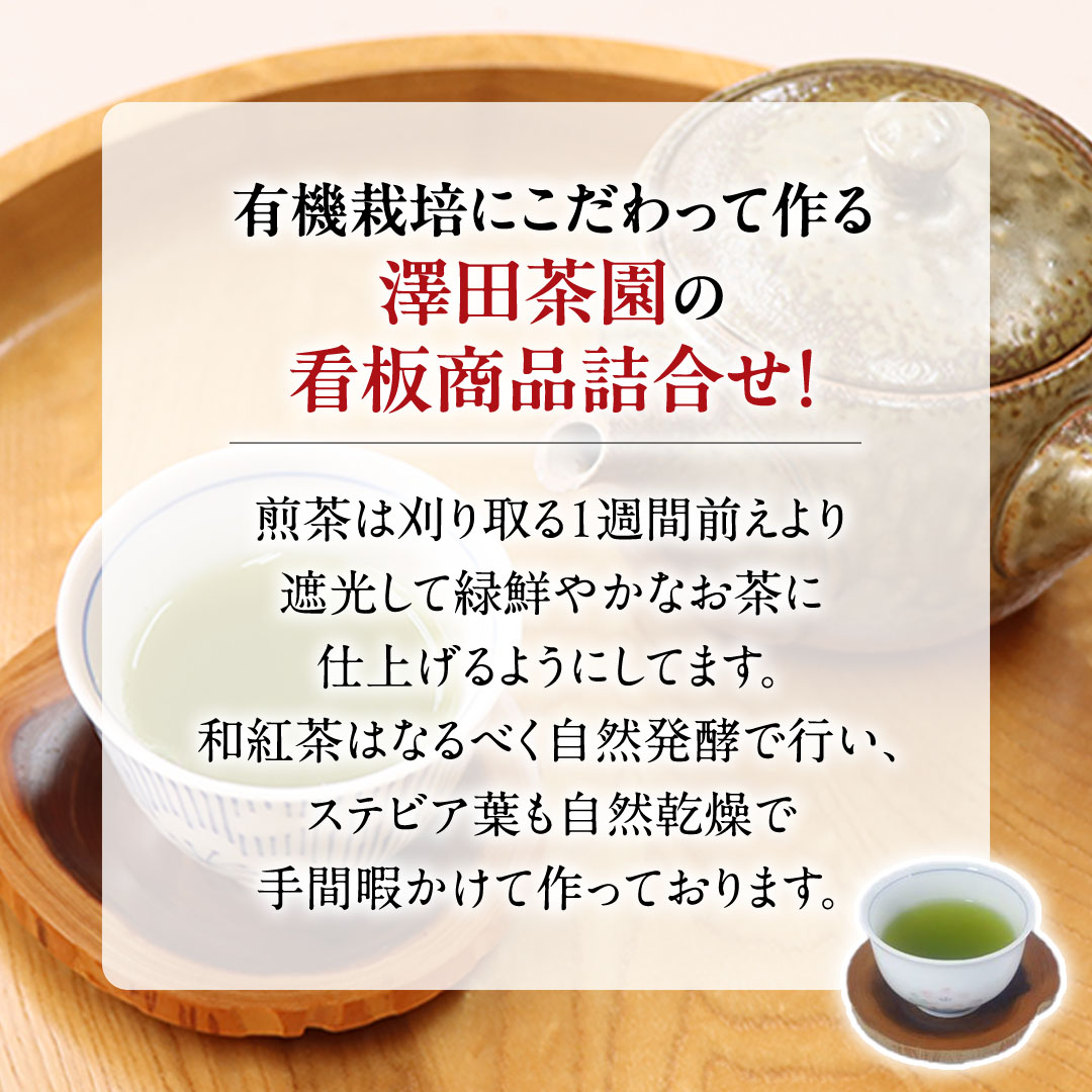 牛久市産お茶の詰め合せ 煎茶 紅茶 ほうじ茶 水出し 飲み比べ セット ステビア 和紅茶 カフェイン ラテ ハーブ 糖質オフ