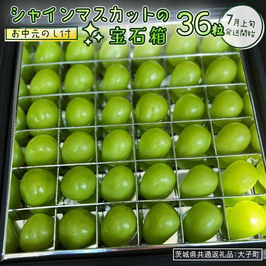 【 お中元 】『 シャインマスカット の宝石箱 (36粒) 』【2026年7月上旬発送開始】(茨城県共通返礼品：大子町) ぶどう 葡萄 マスカット フルーツ 果物 贈答用 ギフト 贈り物