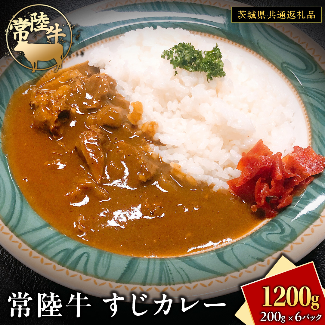 常陸牛 すじカレー 200g ×6 【茨城県共通返礼品】 カレー 牛すじ お肉 牛肉 簡単 冷凍 レトルト
