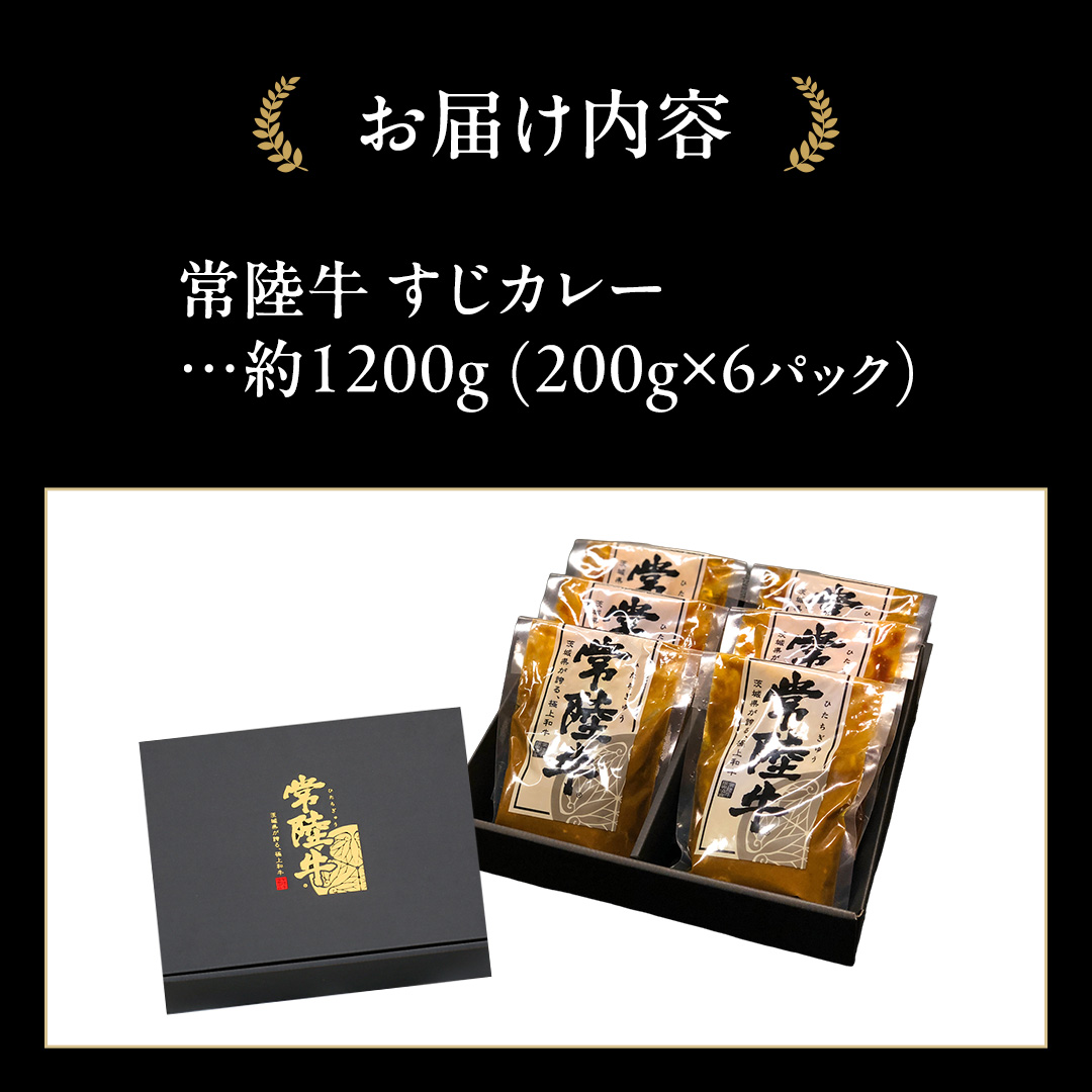 常陸牛 すじカレー 200g ×6 【茨城県共通返礼品】 カレー 牛すじ お肉 牛肉 簡単 冷凍 レトルト