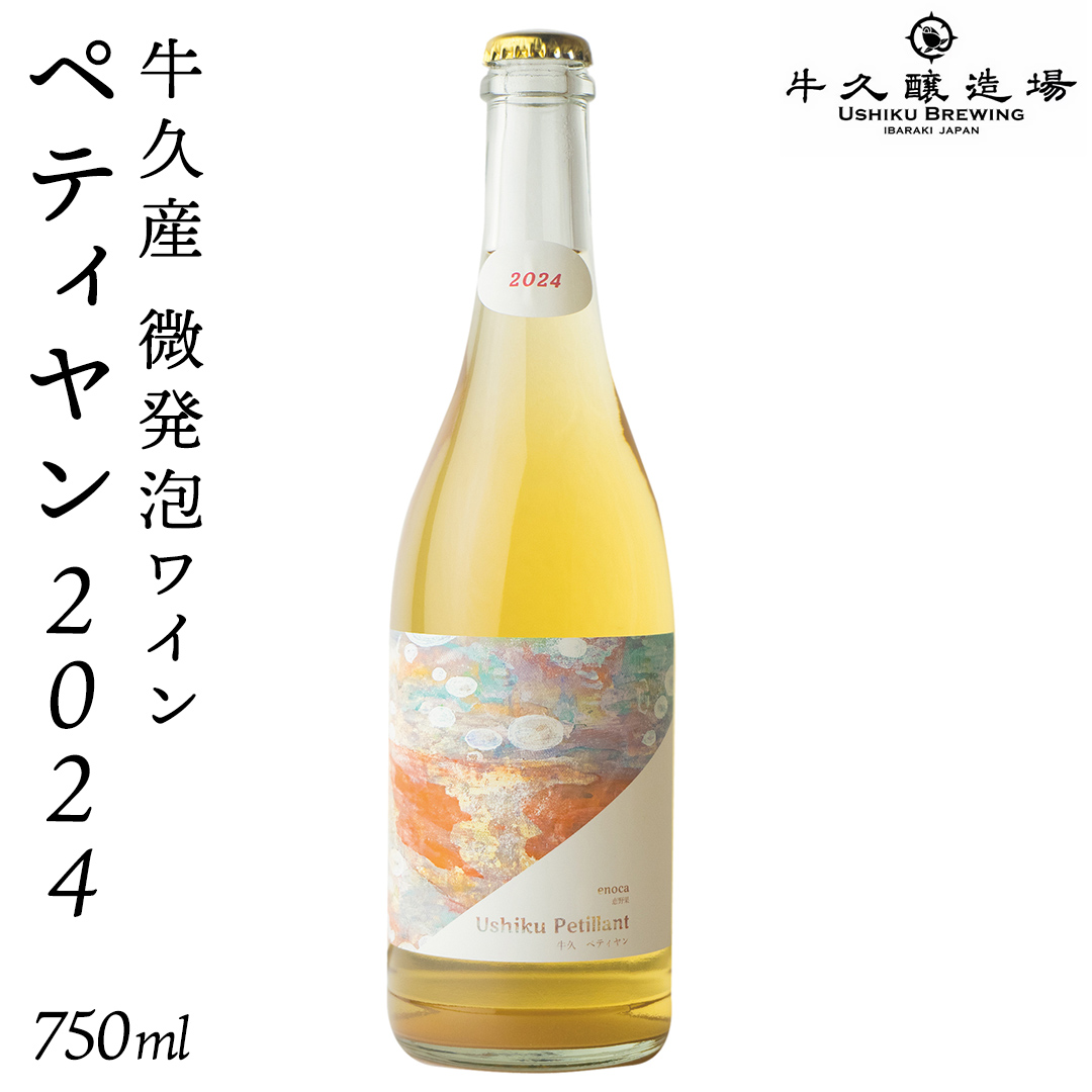 恵野果 牛久ペティヤン 2024 茨城県産 牛久醸造場 日本ワイン ワイン お酒 贈り物 上品 果実 クリスマス 誕生日 微発泡 スパークリング シャルドネ フルーティ 辛口 ライトボディ