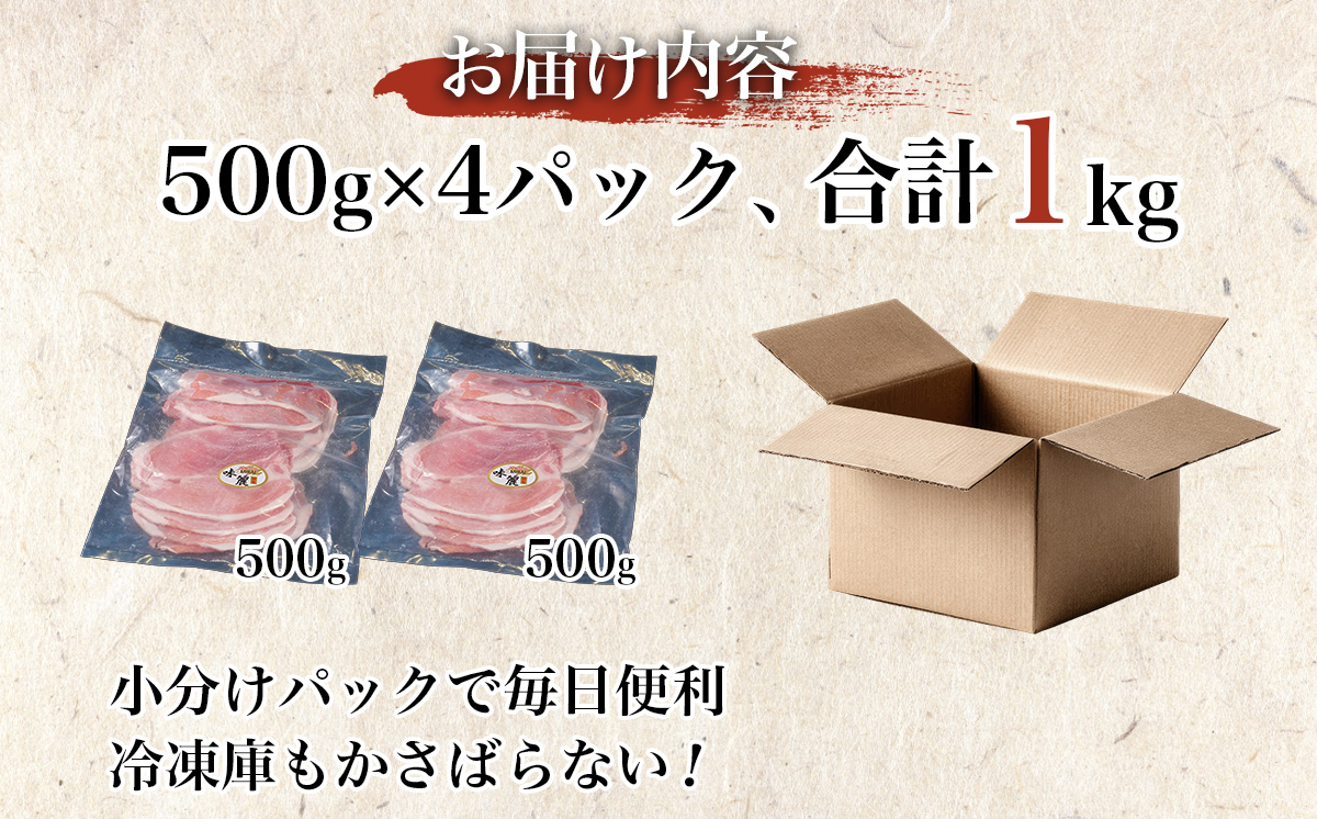 みらい豚 もも肉 スライス 3kg （ 500g × 6P ） │豚肉 豚 小分け もも モモ ももスライス モモスライス しゃぶしゃぶ ぶた肉 冷凍 銘柄豚 村下商事 茨城県 つくば市