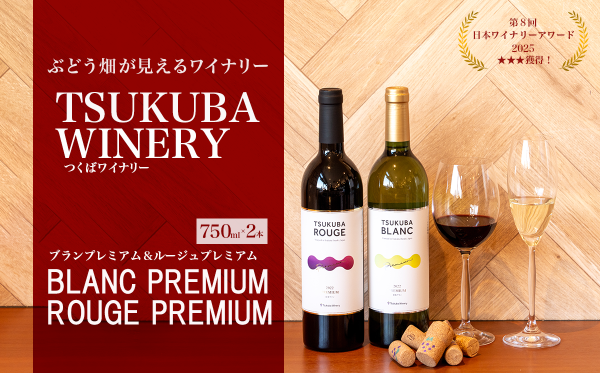 つくばワイナリー TSUKUBA BLANC & ROUGE プレミアムセット 【 お酒 葡萄 ぶどう ブドウ 茨城県産 つくば市産 ワイナリー 】