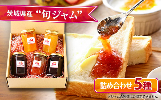 茨城県産マンマの旬ジャム5種類セット【 フルーツ 果物 果実 jam つくば市 詰合せ 詰め合わせ 】