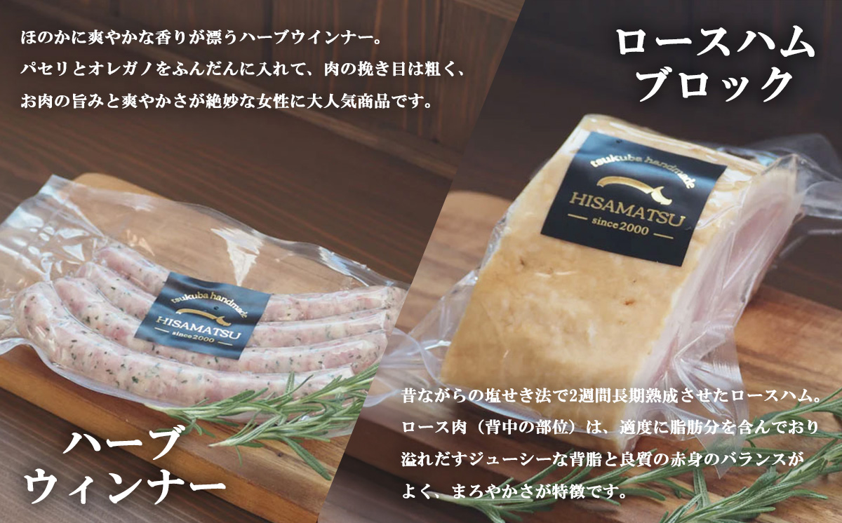 ハム工房HISAMATSU の６種詰め合わせセット【 豚肉 焼豚 おつまみ 肉 加工品 ハム 茨城県 つくば市 冷蔵 ポーク 手作り 】