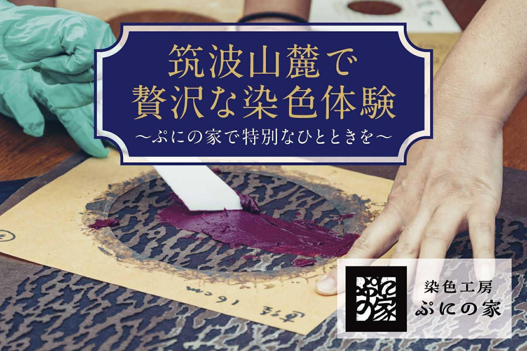 型染め体験 体験チケット 30,000円分【 ぷにの家 】【 茨城県 つくば市 体験 チケット 染物 藍染 草木染 型染め 自然 古民家 SDGs 染料 季節 四季 体験型 夏休み 春休み GW 子供 家族 】