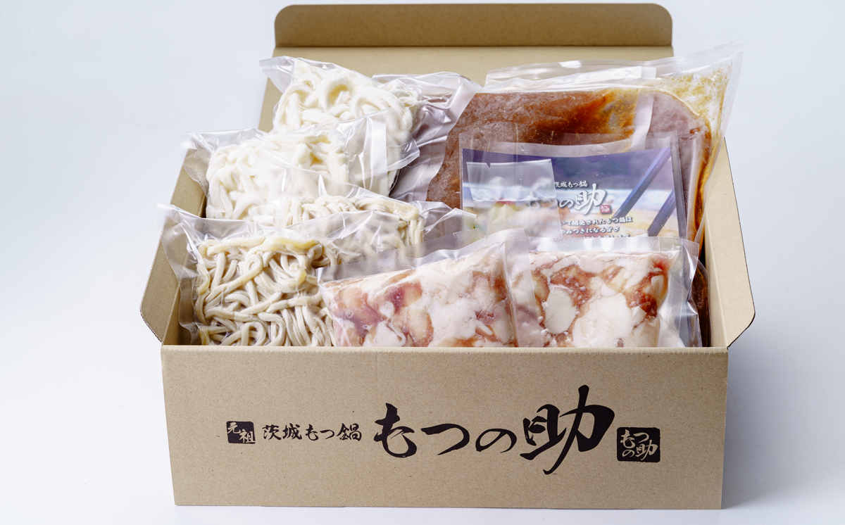 元祖茨城もつ鍋 もつの助 醤油味 4〜6人前 〆の麺ラーメン4玉【 もつ モツ もつ鍋 国産牛もつ 鍋 らーめん 濃厚 コラーゲン 茨城県 つくば市 】