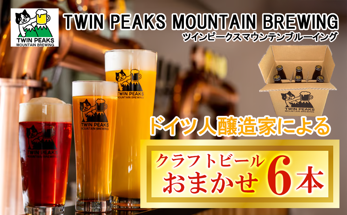 Twin Peaks Mountain Brewingのクラフトビールおまかせ 6本セット【 つくば市 ふるさと納税 クラフトビール ビール お酒 酒 麦酒 地ビール ドイツ ドイツビール 飲み比べ 】