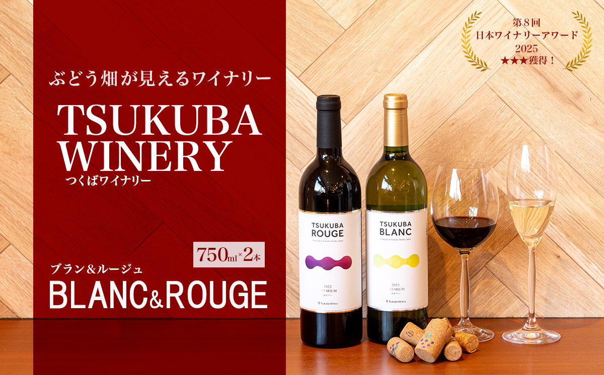 つくばワイナリー TSUKUBA BLANC & ROUGE セット 【 お酒 葡萄 ぶどう ブドウ 茨城県産 つくば市産 ワイナリー 】?
