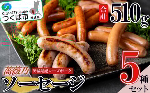 薔薇乃 ソーセージ 5種セット 【 ソーセージ 詰め合わせ 食べ比べ 豚肉 ローズポーク おかず おつまみ ビール 惣菜 ポークソーセージ セット 酒のつまみ 】