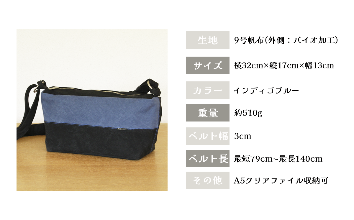 須田帆布 タウントラベル（インディゴブルー）【 茨城県 つくば市 ショルダーバッグ バッグ カバン 鞄 ファッション シンプル レディース メンズ プレゼント ギフト 帆布 国産 日本製 通勤 通学 旅行 】